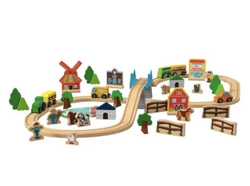 Playtive Farm Wooden Train Set