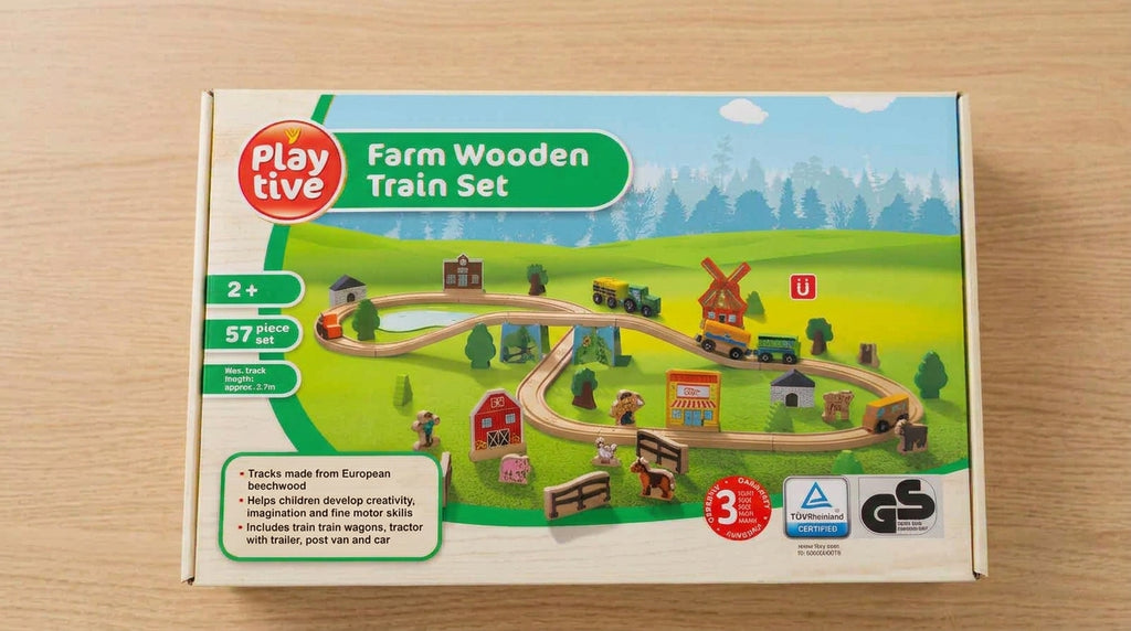 Playtive Farm Wooden Train Set